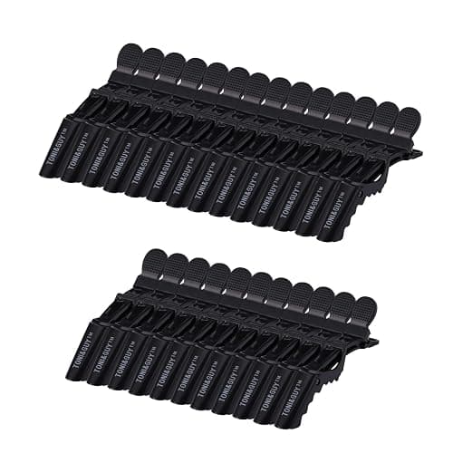 Kynetik Sectioning Hair Clips, 24 Pieces Alligator Hair Clips, Plastic Hair Styling Tools, Black Crocodile Section Clip, No Crease Hairstyling Clip Suitable for Families, Salon, Women, Make-Up - Image 1