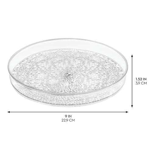 iDesign The Rain Collection Lazy Susan Turntable Organizer, 9" x 9" x 1.5", Clear thumbnail 3
