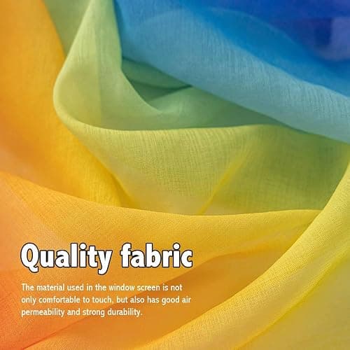 Anytime Rainbow Sheer Curtain Panels for Living Room Elegant Window Treatment Sets Light Filtering Translucent Draperies for Office (2 Panels,W52 x L63inch) thumbnail 7