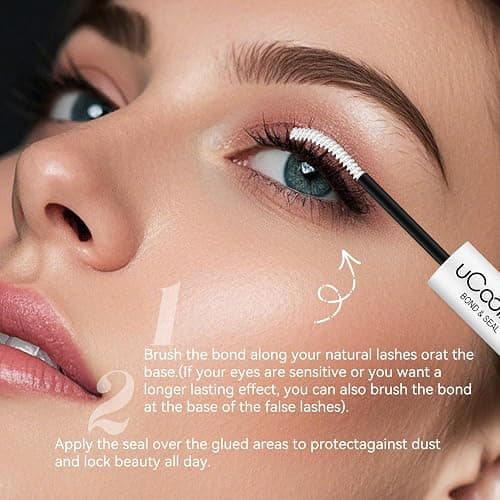 uCoolMe Lash Bond and Seal Waterproof 10ML for Lash Clusters 144Hours SuperStrong Long-Lasting Non-Irritating Eyelash Glue for DIY at Home(White,10ML) thumbnail 4