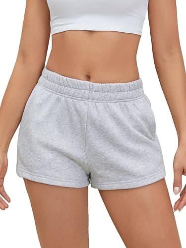 SOLY HUX Women's Sweat Shorts Casual Summer Elastic High Waist Running Lounge Shorts with Pockets thumbnail 2