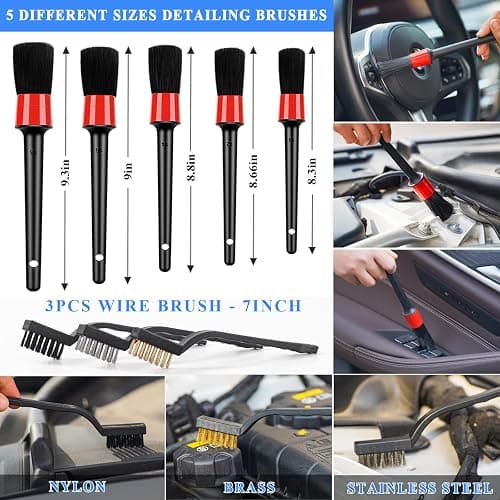 AUTODECO 38Pcs Car Wash Detailing Kit Cleaning Kits with Foam Gun Sprayer Collapsible Bucket Drill Brush Large Wash Mitt Towels Complete Interior Exterior Car Washing Supply Set Blue thumbnail 6