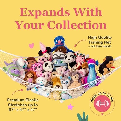 Lilly's Love Stuffed Animal Storage Net Hammock Large STUFFIE Party Hammock | Organize the Chaos thumbnail 3