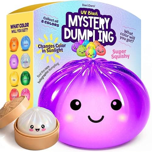 Glitter Dumpling Squishy Mystery Box - UV Color-Changing - Squishies Squeeze Toys - Squishys Big Dumplings Fidget Stress Sensory Toys - Gifts for Kids, Teens, Girls, Boys - Desk Toy (Squishy Dumpling) - Image 1