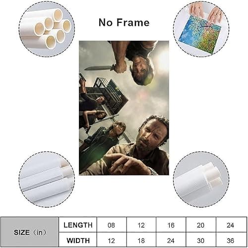 RCILFEJDJ The Wal-King Dead Poster Rick Daryl Maggie Glenn Poster Poster Canvas 90s Wall Art Room Aesthetic Posters (Color : Unframe-Style, Size : 12x18inch(30x45cm)) thumbnail 3