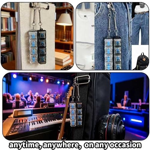 2 Pack Keyboard Fidget Keychain,Keyboard Button Finger Clicker for Anxiety Relief (Transparent) thumbnail 6