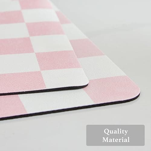 Ohocut Checkered Dish Drying Mat for Kitchen Counter, Coffee Bar Station Accessories, Retro Cute Aesthetic Girly Women Modern Absorbent Drainer Mat Kitchen Drying Mat Easy Clean, Pink 12" x 19" thumbnail 6