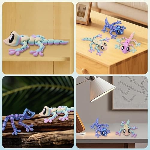 Yaozyety 3D Printed Articulated Lizard, Flexible Dynamic Animals Toys, Full Articulated Toy with Magnets, Adults Fidget Toys for Autism ADHD, Home Office Decor, Festival Gifts (Colorful) thumbnail 7