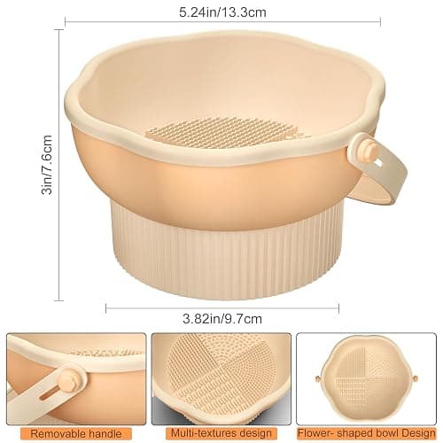 senbowe 3 in 1 Makeup Brush Cleaner Mat, Silicone Makeup Brush Cleaner Bowl Cosmetic Brushes Cleaning Pad Tool Organizer for Storage and Air Drying, Make Up Brush Washing Tool for Sponge thumbnail 3