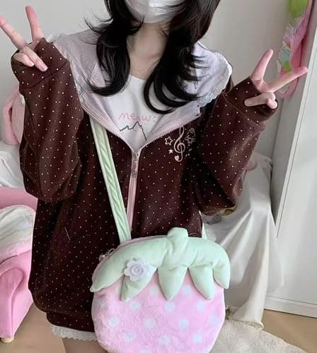 Pokn Y2K Zip Up Hoodie Jojifuku Cutecore Kawaii Hoodie Clothes Women Long Sleeves Tops Graphic Cutecore Shoujo Clothes thumbnail 2