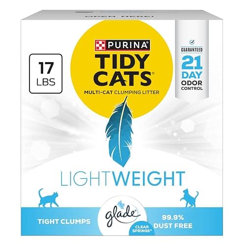 Purina Tidy Cats LightWeight Glade Clear Springs Litter, 17 lb | Glade Scented, tight clumping and low-dust formula offers 21-day odor control for multi-cat homes - Image 1