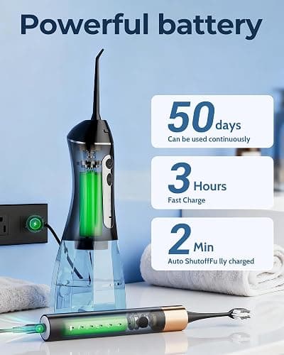 Electric Toothbrush with Water Flosser for Teeth, Sonic Electric Toothbrush and Electric Floss for Adults and Kids, Water Dental Picks, Cleaning and Flossing Dental Care, Waterproof thumbnail 6