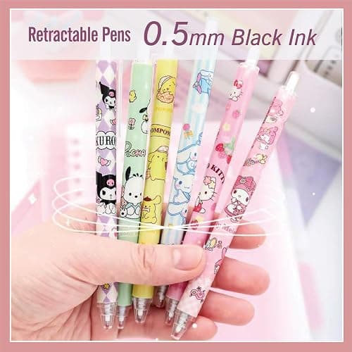 GFDSJKLCTH Cute Stationery Gift Set Kawaii Back to School Including Notebook Pencil Cas Ballpoint Pen ID Badge Holder Stickers Key Chain Bookmark （Pink） thumbnail 6