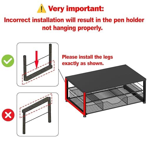 OPNICE Desk Organizer and Accessories, 2-Tier Computer Monitor Stand Riser with Drawer and 2 Pen Holders, Laptop Stand, Office Desk Accessories for Office Supplies, Black thumbnail 9