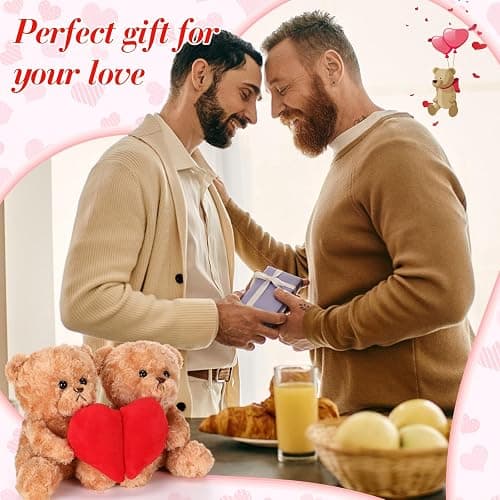 HyDren Valentine's Day Bear 10'' Magnetic Heart Bears 2-Pack – Split Heart Plush Stuffed Animals, Cute Couple Gift for Valentine, Anniversary, Birthday & Friendship Decor thumbnail 7