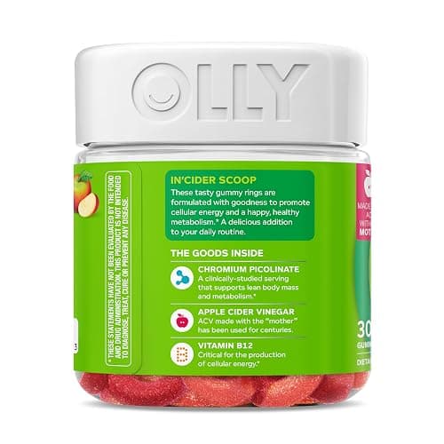 OLLY Metabolism Gummy Rings, Cellular Energy Supplement,* ACV - 30 Count | Active Support, Apple Cider Vinegar + Vitamin B12 & Chromium, Gluten Free, No Synthetic Colors, No Synthetic Flavors thumbnail 10