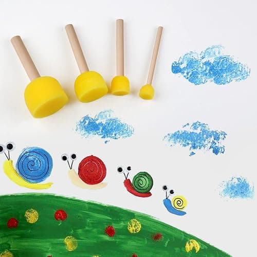 30 Pcs Round Sponges Brush Set, Round Sponge Brushes for Painting, Paint Sponges for Acrylic, Painting Tools for Kids Arts and Crafts (4 Sizes) thumbnail 7