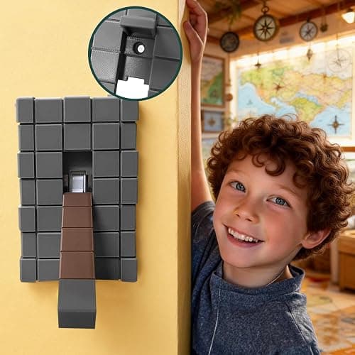 Game Room Light Switch Cover, 1 Toggles Blocks Light Switch Cover, My World Room Decor, More Sturdy, 1 Gangs Standard Size for Fans Kids Bedroom Decoration, Grey stick level thumbnail 5