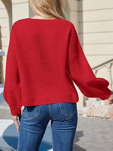 UNCLECAT Womens Bow Tie Front Cardigan Sweaters Oversized Fall Open Front Cardigans Cute Loose Knit Tops thumbnail 3