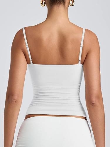 PINKMSTYLE Women's Basic Double Lined Scoop Neck Tank Tops Adjustable Cami Tank Summer Sleeveless Tops thumbnail 5