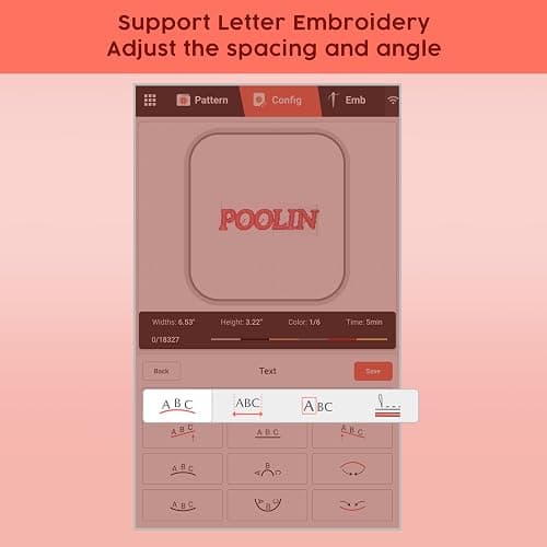Poolin EOC05 Embroidery Machine Maximum Embroidery Area 4x9.25inch, 7 Inch Touch Screen Comes with WiFi Design Transfer, Includes All Accessories Supplies and Training for Beginners thumbnail 6
