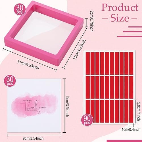 meekoo 30 Pcs Press on Nail Packaging Box with 90 Pcs Adhesive Double Sided Tape Artificial Nail Display Case Storage Container Box Acrylic Packaging Organizer for Home Salon Art (Rose Red) thumbnail 3