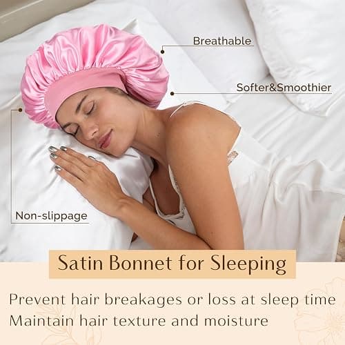 YANIBEST Silk Bonnet for Men Women Hair Bonnet for Sleeping Double Layer Satin Bonnet for Natural Curly Hair Unisex Sleep Cap thumbnail 4