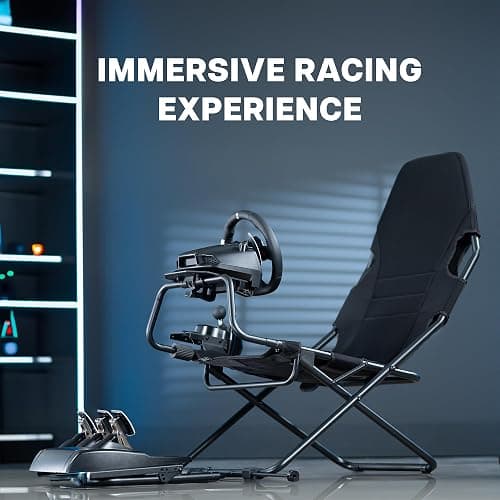 VIVO Foldable Racing Simulator Chair with Wheel Stand, Gear Mount, Cockpit and Frame Only, Fits Logitech, Thrustmaster, Fanatec, Compatible with Xbox One, PlayStation, PC Video Game, STAND-RACE2F thumbnail 3