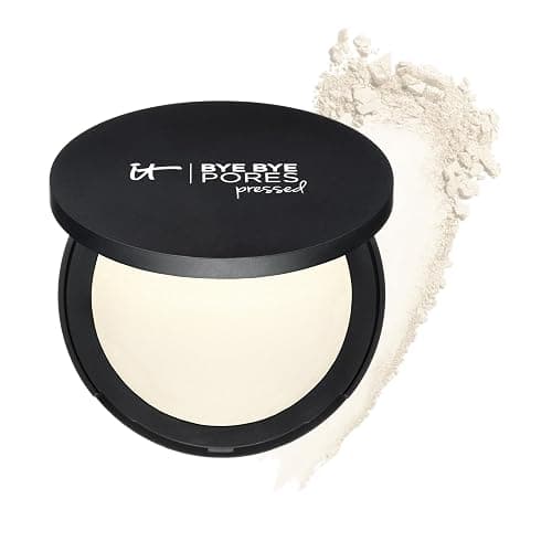 IT Cosmetics Bye Bye Pores Pressed Finishing Powder - Universal Shades - Contains Anti-Aging Peptides, Hydrolyzed Collagen & Antioxidants - 0.31 oz - Image 1