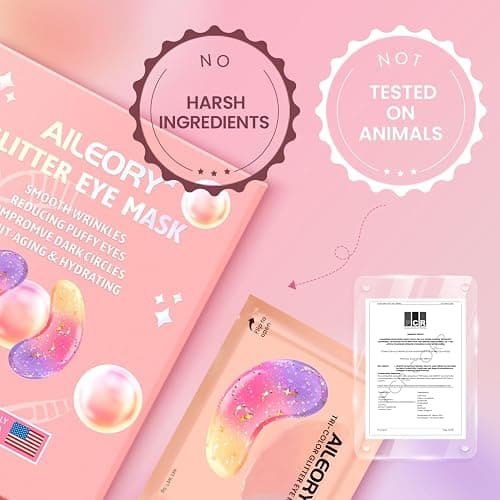 AILEORY Under Eye Patches (24 Pairs) - Tri-color Glitter Eye Gel Pads for Dark Circles, Puffy Eyes, Under eye Bags, Wrinkles | Natural Collagen Under Eye Mask Patches, Valentines Day Gift for Her thumbnail 6