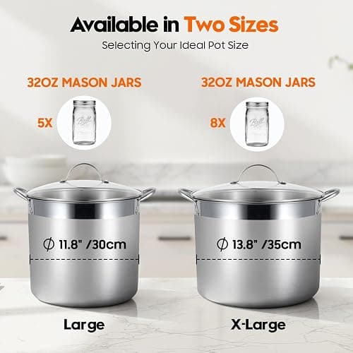 HOMKULA Stainless Steel Canning Pot with Rack and Lid, Large Water Bath Canner, Full Home Canning Supplies Starter Kit, Compatible with Induction and Glass Top Stoves (27.5 Quarts, Blue) thumbnail 5