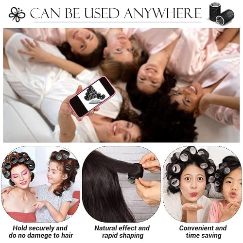 Hair Curlers Rollers, 12Pcs Hair Rollers Hair Curlers Self Grip Holding Rollers with 12 Pcs Hair Clips for Long Medium Short Thick Fine Thin Hair Bangs Volume thumbnail 6
