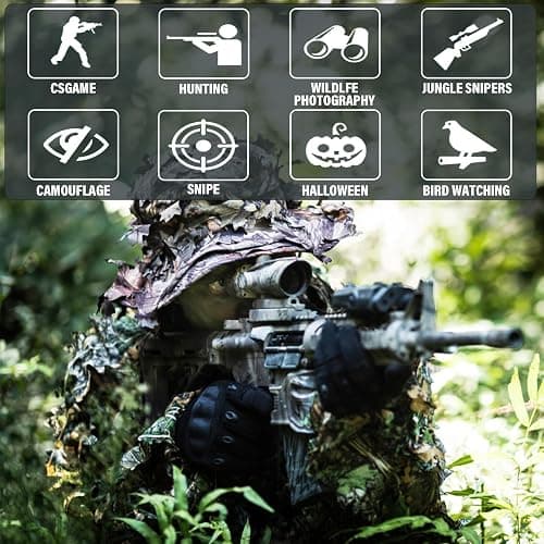 LEIMO KPARTS Leafy Ghillie Suit for Hunting,3D Leafy Camo Suit Costume for Men,Camouflage suit thumbnail 7