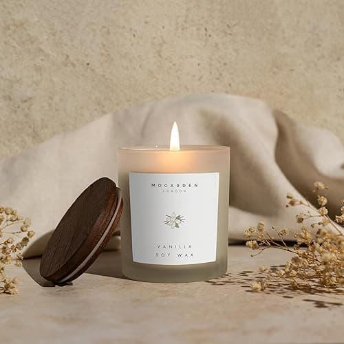 Luxury Vanilla Candle, Scented Candles Gifts for Women & Men, Vanilla Amber Floral Candle Natural Soy 220g - Brand Label thumbnail 7