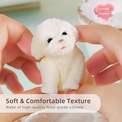 QCROAD SQUISHY Puppy Taba Dog Squishy - Ultra Soft Silicone Dog Squishy, Handmade Stress-Relief Toys for Kids & Adults, Non-Toxic Squeeze Toys for Relaxation & Sensory Play thumbnail 5