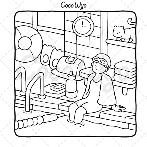 Girl Moments: Vol. 2 Coloring Book for Adults and Teens Featuring Cute Cozy Daily Activities for Relaxation thumbnail 12