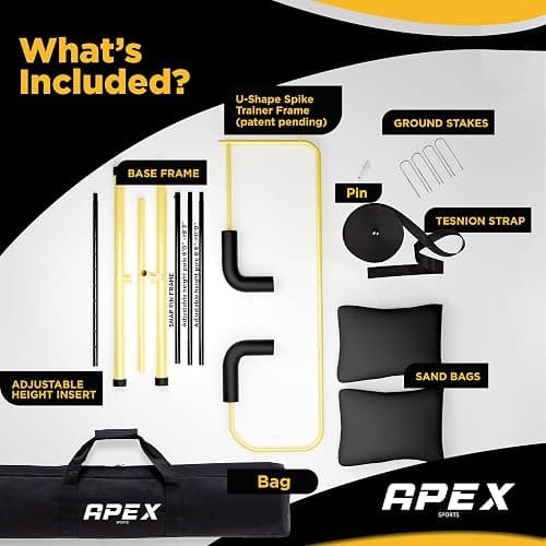 Apex Sports Volleyball Spike Trainer – Adjustable Solo Practice Station for Hitting & Spiking – Durable 25lb Base, Easy Ball Reload – Indoor/Outdoor Training Aid for All Skill Levels thumbnail 5
