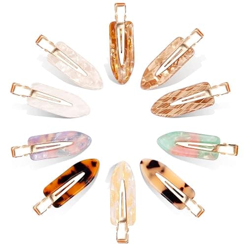 KesaPlan 10PCS No Bend Hair Clips, Acrylic Resin No Crease Hair Clips for Styling, Colorful Creaseless Flat Duckbill Hair Barrette for Makeup Hairstyle Accessories for Women Girls Gifts thumbnail 7