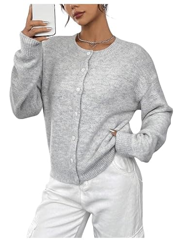 GORGLITTER Women's Button Up Knit Cardigan Open Front Casual Dressy Fall Trendy 2025 Cute Long Sleeve Sweater thumbnail 2