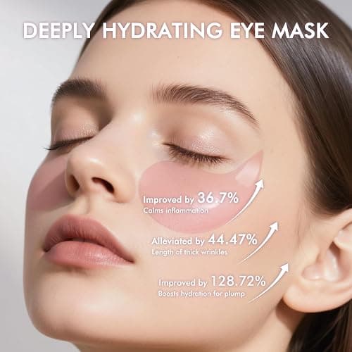 AzLucaky Under Eyes Patches, 40 Pairs Rose Hydrogel Eye Mask for Puffy Eyes and Dark Circles with Rose Essence, Hyaluronic Acid & Niacinamide, Deep Hydrating Eye Treatment for Men & Women thumbnail 3