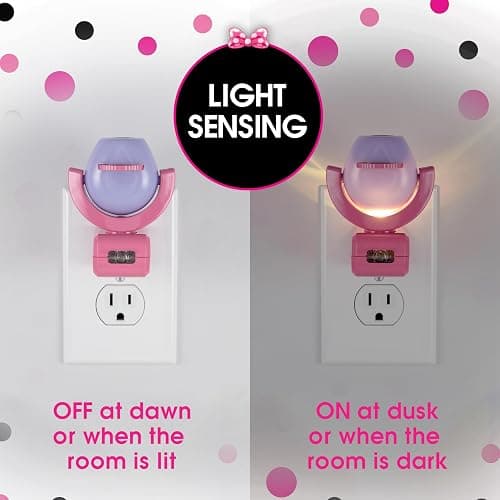 Disney Projectables Disney Minnie Mouse LED Kids Night Light, Projector, Dusk to Dawn, Plug-in ,Mickey Mouse, for Kids, Girls Bedroom, Playroom, Gaming Room, Nursery, 57958 - 1 Pack - Purple/Pink Minnie Projectable thumbnail 3