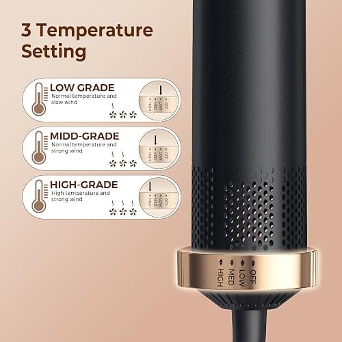 5 in 1 Blow Dryer Brush, Upgrade Hair Dryer Brush Air Curler Air Curling Wrap Styler, Detachable Hot Air Brush Negative Ion Curling Brush Iron, Hair Styling Tools for Drying Curling Straightening thumbnail 4