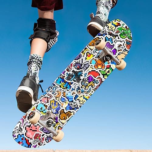 Pounchi Retro Pixel Anime Stickers (50Pcs Large Size) Aesthetic Video Game PVC Sticker, Gifts for Laptop Water Bottle Skateboard Party Supplies Decorations Teens thumbnail 3