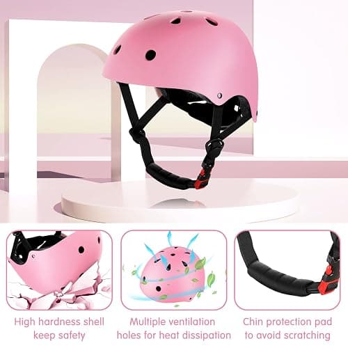 WayEee Protection Roller Enfant, Casque/Genouillères Enfant Ensemble de Protections, Equipement de Protection pour Roller, Skateboard, Vélo, Trottinette 3 à 10 ans thumbnail 3