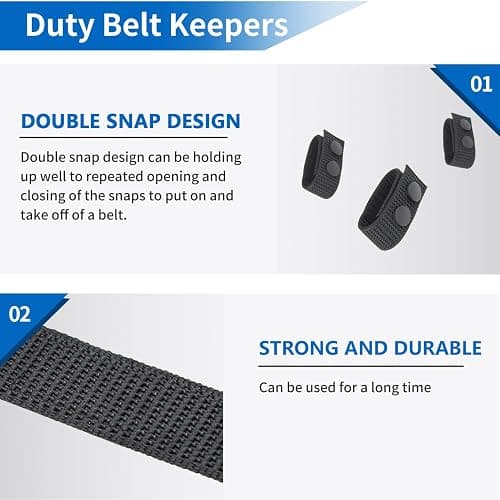 Ullnosoo Belt Keepers for Duty Belt, 1000D Nylon Tactical Keepers 2¼" with Double Snaps thumbnail 4