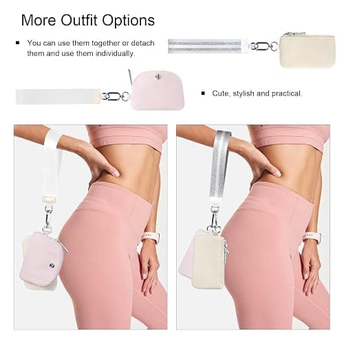 Babysun Mini Zip Around Dual Pouch Wristlet With 2 Straps Wristlet Keychain Wallet for Women Coin Purse Small Cute for Teen Girl thumbnail 4