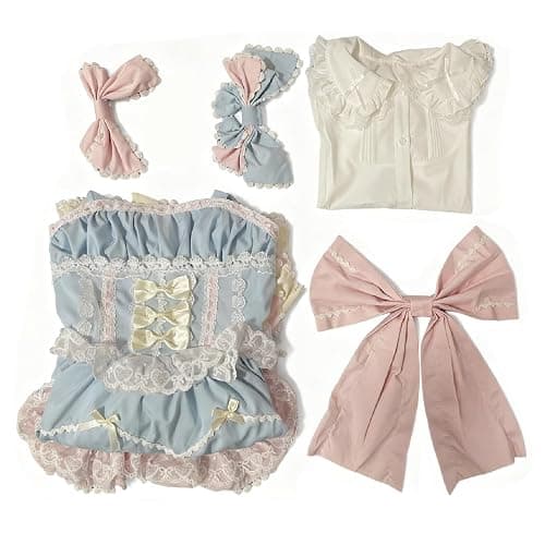 Sweet Pink Lolita Dress for Women – Ideal Cosplay Costumes and Party Attire with Elegant Bow and Lace Design thumbnail 7