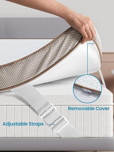 BedStory 4 Inch Mattress Topper Twin XL Cooling, Gel Infused Memory Foam Topper with Cool-to-Touch Removable Cover, Pressure Relief & Deep Sleep, CertiPUR-US Certified thumbnail 6