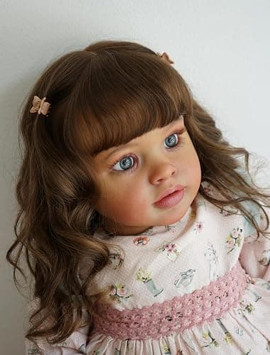 Anano Realistic Reborn Toddler Doll with Long Hair 26 Inch Pippa Reborn Dolls Real Life Like Silicone Babies That Look Real Looking Veins for Kids Age 3 Role Playing thumbnail 5