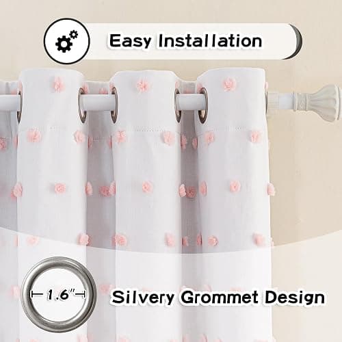 MYSKY HOME Pink Blackout Curtains for Girls Bedroom 84 Inch Long 100% Light Blocking Girls Nursery Curtains for Living Room 2 Panels Privacy Protect Grommet Window Drapes 52W x 84L thumbnail 4
